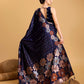 Vedant Vastram Soft Litchi Silk Banarasi Silk Saree - Navy | Swadesiicart