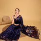 Vedant Vastram Soft Litchi Silk Banarasi Silk Saree - Navy | Swadesiicart