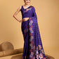 Vedant Vastram Soft Litchi Silk Banarasi Silk Saree - Violet | Swadesiicart