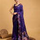 Vedant Vastram Soft Litchi Silk Banarasi Silk Saree - Violet | Swadesiicart