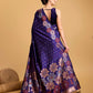 Vedant Vastram Soft Litchi Silk Banarasi Silk Saree - Violet | Swadesiicart