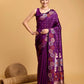 Vedant Vastram Soft Litchi Silk Banarasi Silk Saree - Wine | Swadesiicart
