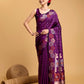 Vedant Vastram Soft Litchi Silk Banarasi Silk Saree - Wine | Swadesiicart