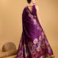 Vedant Vastram Soft Litchi Silk Banarasi Silk Saree - Wine | Swadesiicart