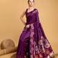 Vedant Vastram Soft Litchi Silk Banarasi Silk Saree - Wine | Swadesiicart