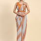 Orange Polyester Solid Ready to Wear Saree with stitched Blouse - Aayan | Swadesiicart