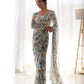 Teeya Creation Grey Color Tabby Silk Fabric ready To Wear Saree | Swadesiicart