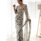 Teeya Creation Grey Color Tabby Silk Fabric ready To Wear Saree | Swadesiicart