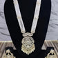 Jewel City Elegant Multi-Layered Pearl Necklace Set with Intricate Silver Pendant and Earrings | Swadesiicart