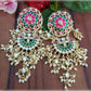 Jewel City Exquisite Polki Kundan Stone and Pearl Earrings - Regal Ethnic Bridal Jewelry | Swadesiicart
