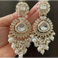 Jewel City Opulent Crystal and Pearl Chandelier Earrings - Stunning Formal Jewelry | Swadesiicart