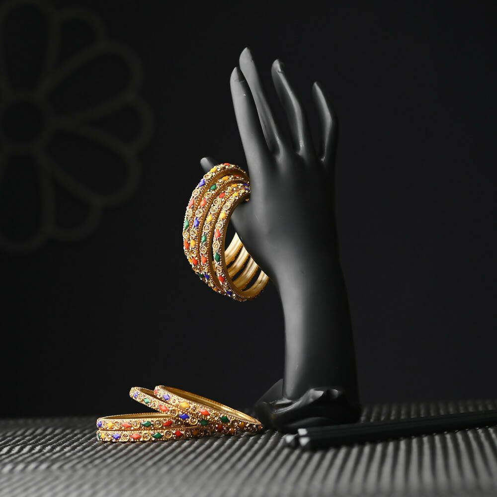 Afast Elegant Bridal & Wedding Party Fashion Bangle/Kada Set, Multi, Glass, Pack Of 8 Model No- A31 - Swadesiicart