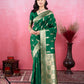 Vedant Vastram Banarasi Silk Fashion Saree - Green | Swadesiicart