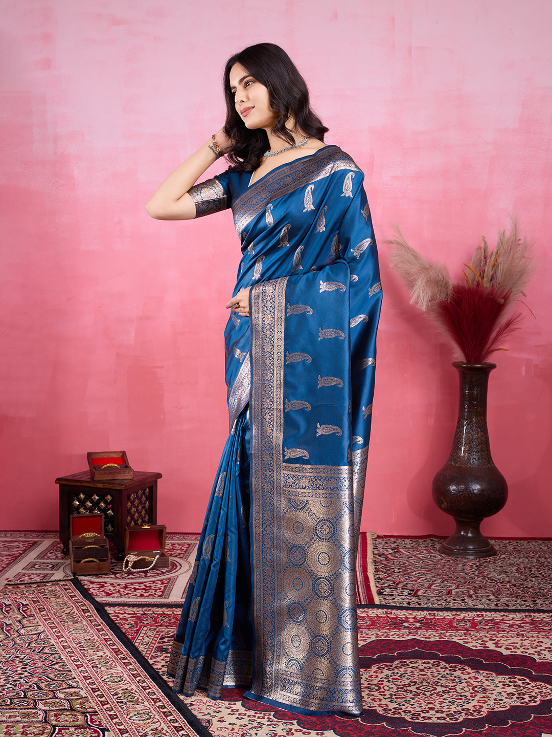 Vedant Vastram Banarasi Silk Fashion Saree - Morpinch | Swadesiicart