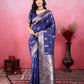Vedant Vastram Banarasi Silk Fashion Saree - Navy | Swadesiicart
