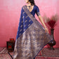 Vedant Vastram Banarasi Silk Fashion Saree - Navy | Swadesiicart