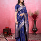 Vedant Vastram Banarasi Silk Fashion Saree - Navy | Swadesiicart