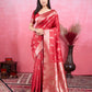 Vedant Vastram Banarasi Silk Fashion Saree - Red | Swadesiicart