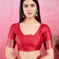 Vedant Vastram Banarasi Silk Fashion Saree - Red | Swadesiicart