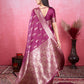 Vedant Vastram Banarasi Silk Fashion Saree - Wine | Swadesiicart