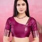 Vedant Vastram Banarasi Silk Fashion Saree - Wine | Swadesiicart