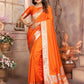Anaita Dark Orange Banarasi Silk With Beautiful Gala Weaving Saree With Blouse | Swadesiicart