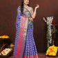 Lorenvalley Fashion Purple Soft Silk Woven Design with Zari Weaving Leheriya Design Saree - Swadesiicart