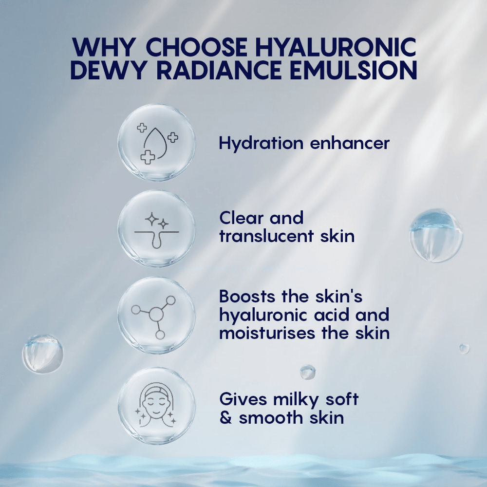 AHC Hyaluronic Dewy Radiance Emulsion Lightweight Moisturizer - Korean skincare | Swadesiicart