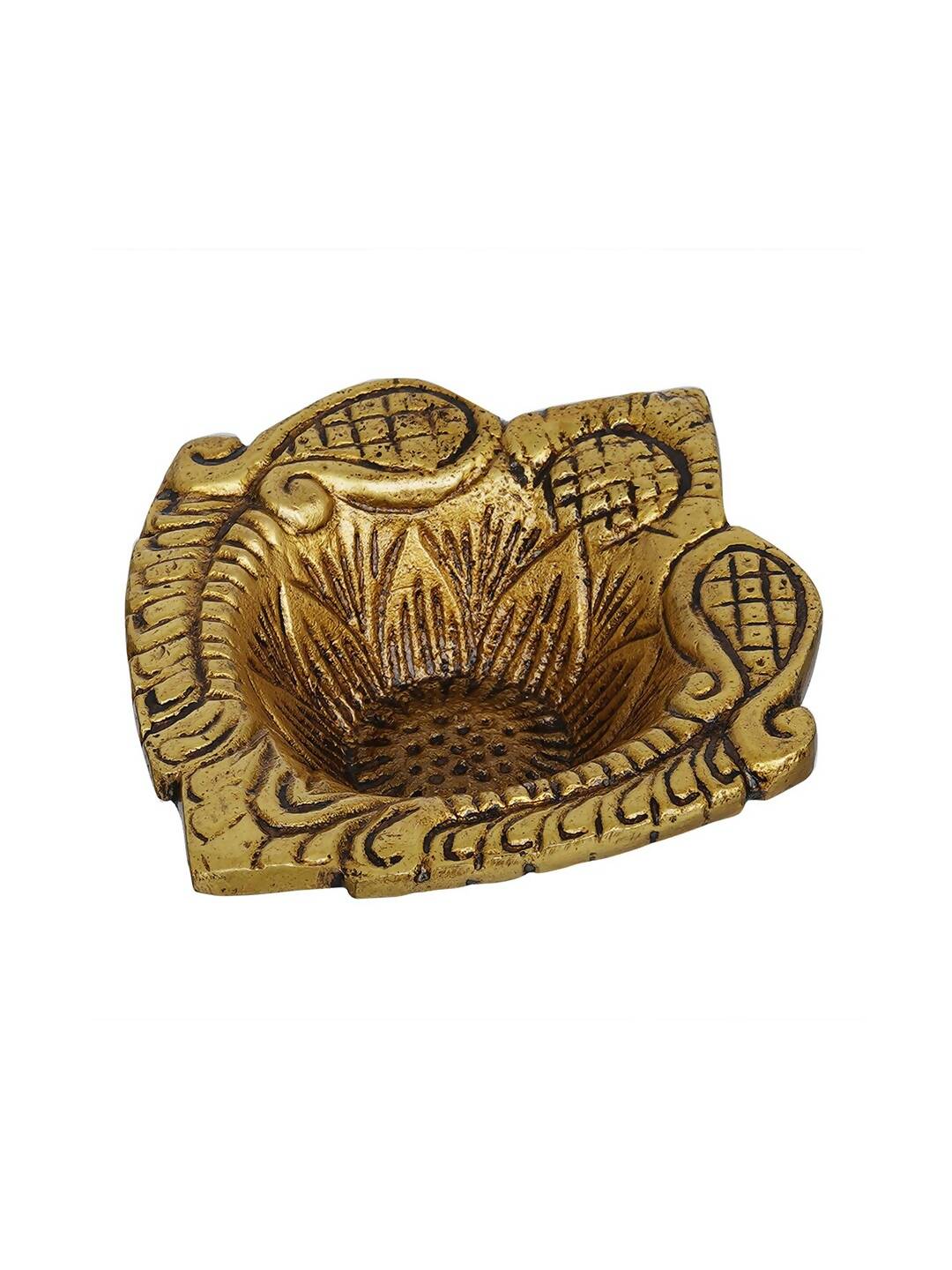 eCraftIndia Beige Ethnic Design Diyas | Swadesiicart