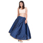 Indian Clothing Asmaani Navy Blue Color Golden Zari Work Maxi Skirt