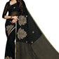 Mimosa Women's Banarasi Chiffon Black Saree | Swadesiicart