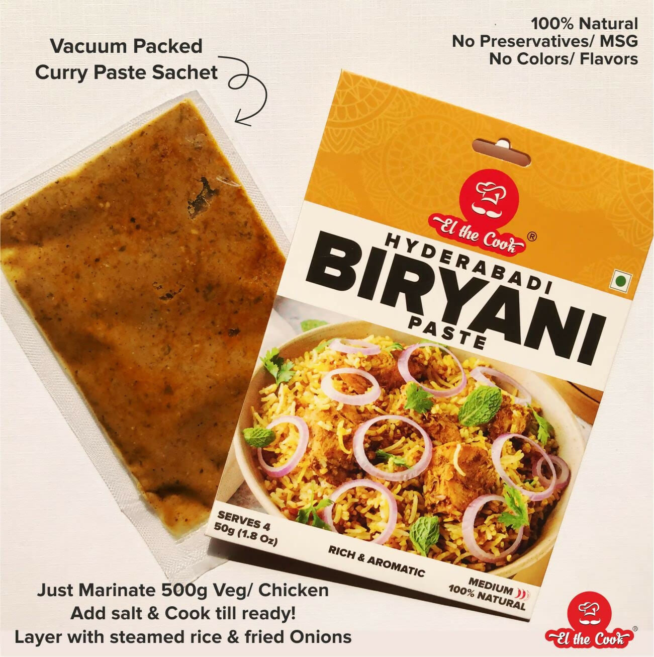 EL The Cook Nizami Biryani Marinade - Medium Spicy Masala Paste - Swadesiicart