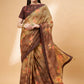 Beige Georgette Resham And Sequins Embroidery, Mukaish Studded Work Saree - Norita Hit Design - Swadesiicart