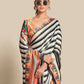 Black Bright Moss Designer Digital Printed Party Wear Saree - Be Verly