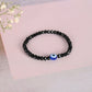 NVR Men & Women Black Evil Eye Crystal Elasticated Bracelet - Swadesiicart