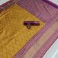 DEIANA'S Beautiful Designer Golden zari Soft Lichi Silk Saree - Yellow - Swadesiicart