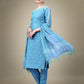 Jyoti Fashion Women's Sky Blue Cotton Blend Embroidery & Sequence work Kurta with Trouser & Dupatta | Swadesiicart