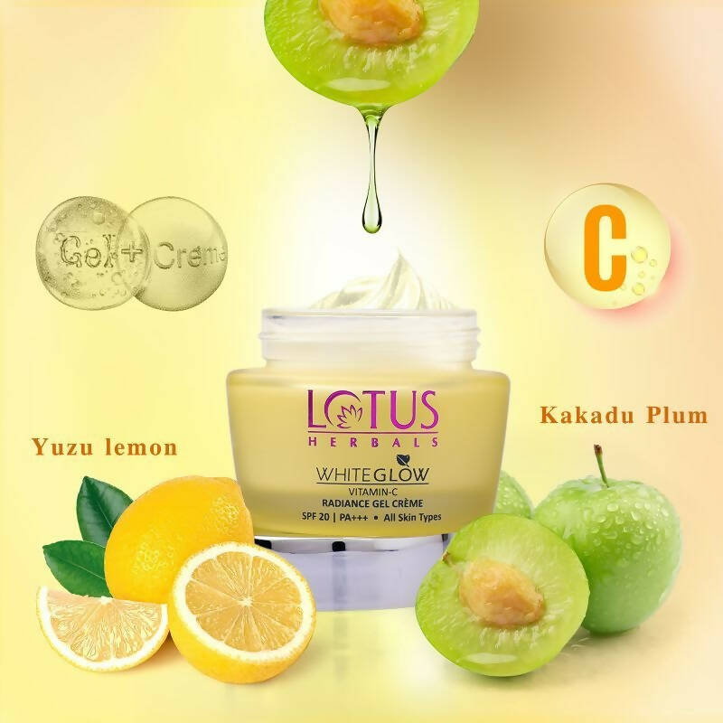 Lotus Herbals Whiteglow Vitamin-C Radiance Gel Crème SPF-20 PA+++ - Swadesiicart