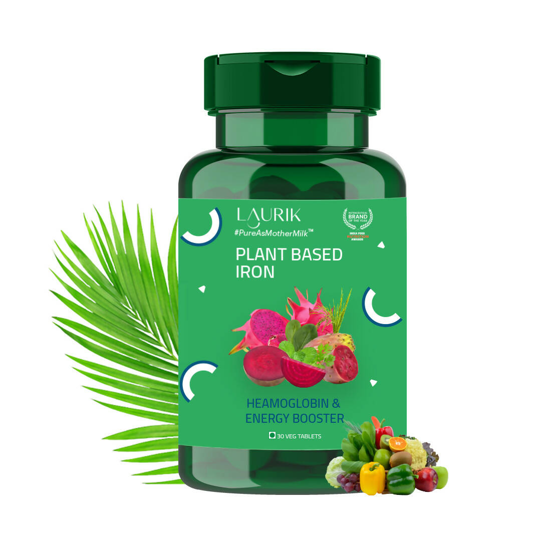 Laurik Plant Based Iron Tablets Increase Hemoglobin And Energy Booster | Swadesiicart