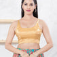 Joban Fashion Gold Gaji Silk Sleeveless Back Open Blouse - Swadesiicart