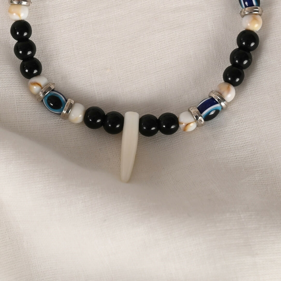 NVR Men & Women Pearl Evil Eye Adjustable Bracelet - Swadesiicart