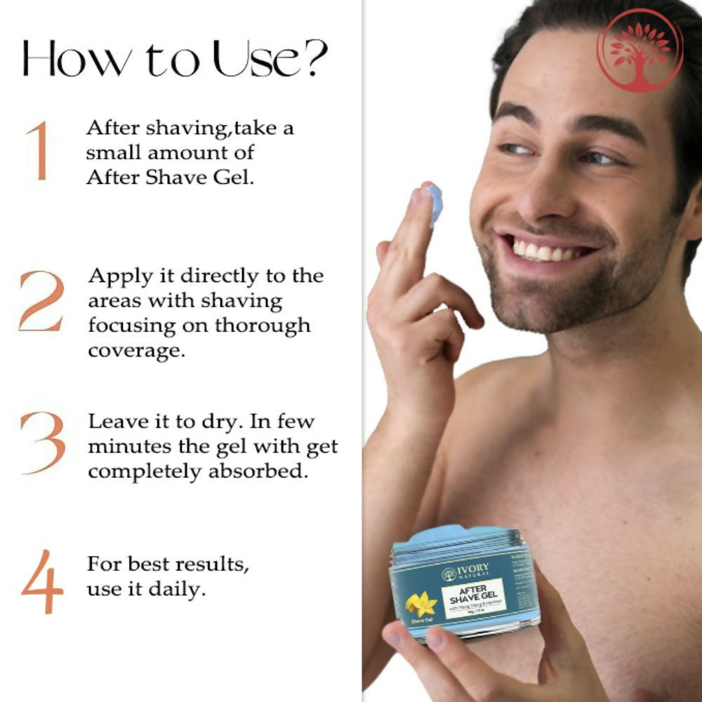 Ivory Natural After Shave Gel For Gentle Post-Shave, Reduced Facial Worries | Swadesiicart