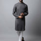 Even Apparels Grey Color Pure Cotton Men's Kurta With Side Placket (SLD1202) | Swadesiicart