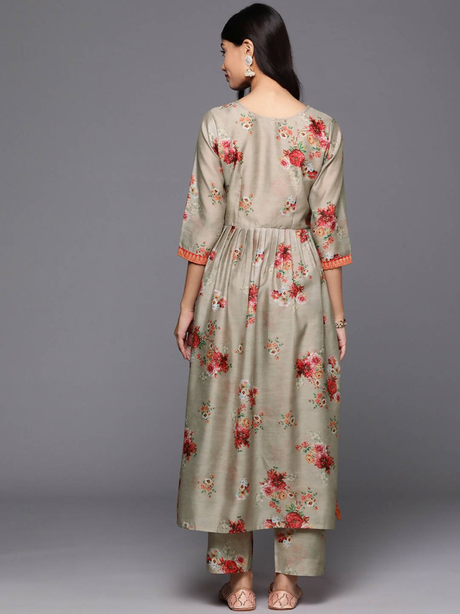 Ahalyaa Women's Traditional wear Kurta Set - Tan | Swadesiicart