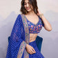 Blue Georgette Bandhani Printed,Embroidery Work Saree - Surkhi