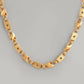 VOJ Gold-Polished Biscuit Shaped Chain With Small Heart | Swadesiicart