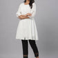 Juniper Women's White Cotton Silk Solid A-Line Kurta | Swadesiicart