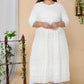 Miravan Women's Plus Size Beige Chikankari Thread Work Anarkali Kurta With Dupatta | Swadesiicart