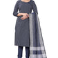 Blue Cotton Jacquard Woven Unstitched Dress Material - Amara