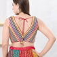 Joban Fashion Multi Mulberry Silk Sleeveless Back Open Blouse - Swadesiicart